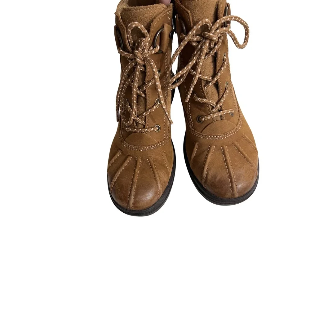 UGG Hapsburg Waterproof Leather Suede Duck Boots Chestnut Brown 1120785 Womens 6